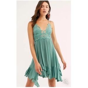 Free People FP One "Adella" Seafoam Green Mini Slip Dress Size Medium